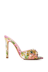 AZALEA WANG JUDITH EMBELLISHED ROUND TOE SANDAL IN PINK