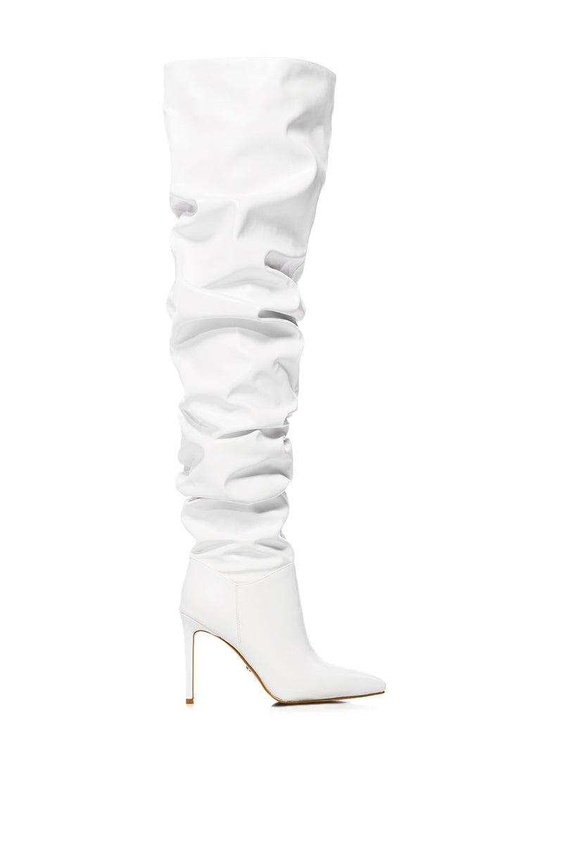 AZALEA WANG TORVI WHITE RUCHED BOOT