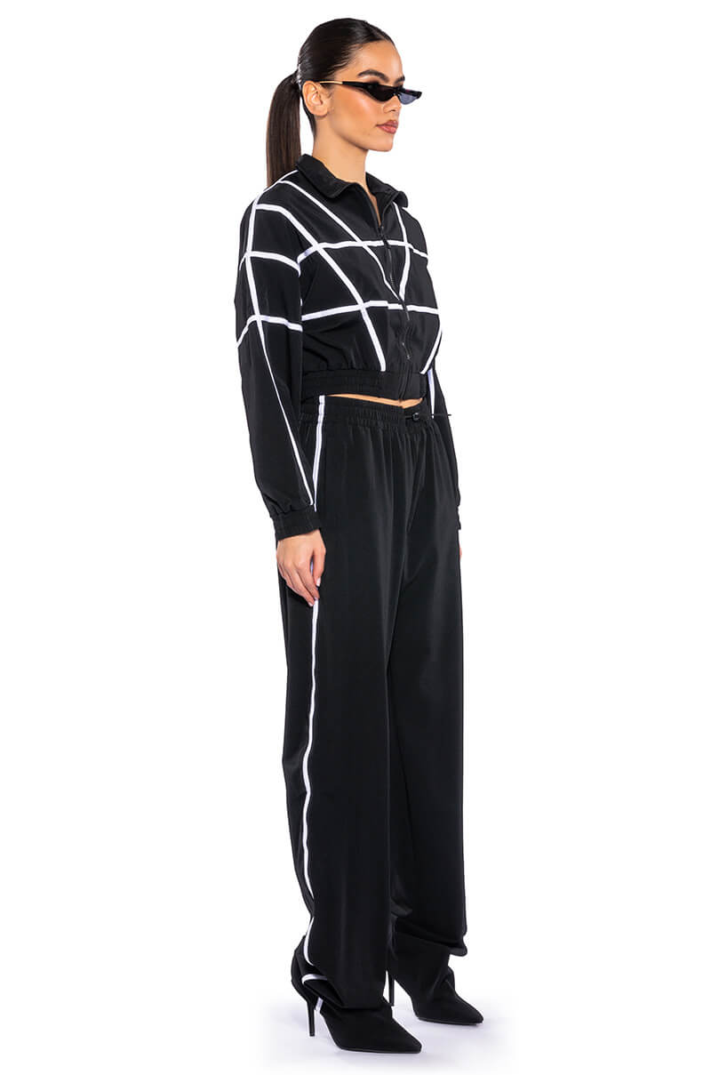 AZALEA WANG BOOT TRACK PANT IN SAGE BLACK