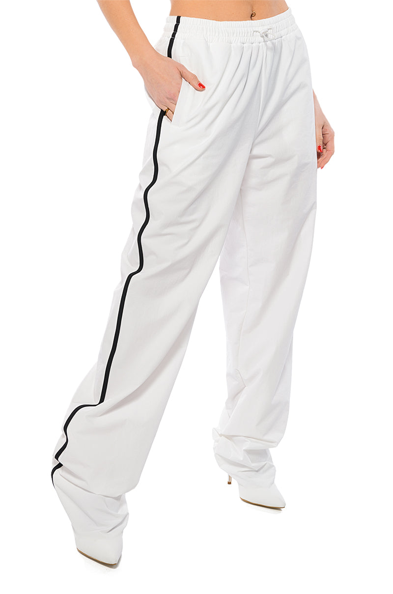 AZALEA WANG BOOT TRACK PANT IN WHITE