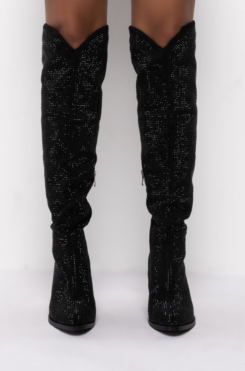 AZALEA WANG WHERE I WANT TO BE CHUNKY BOOT IN BLACK