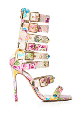 AZALEA WANG BASE EMBELLISHED GLADIATOR SANDAL IN BONE