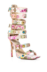 AZALEA WANG BASE EMBELLISHED GLADIATOR SANDAL IN BONE