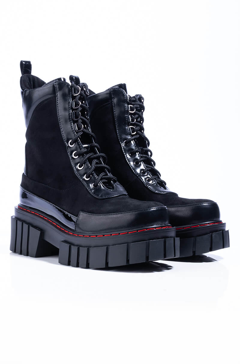 AZALEA WANG YOU'RE NEVER ALONE FLATFORM BOOTIE IN BLACK
