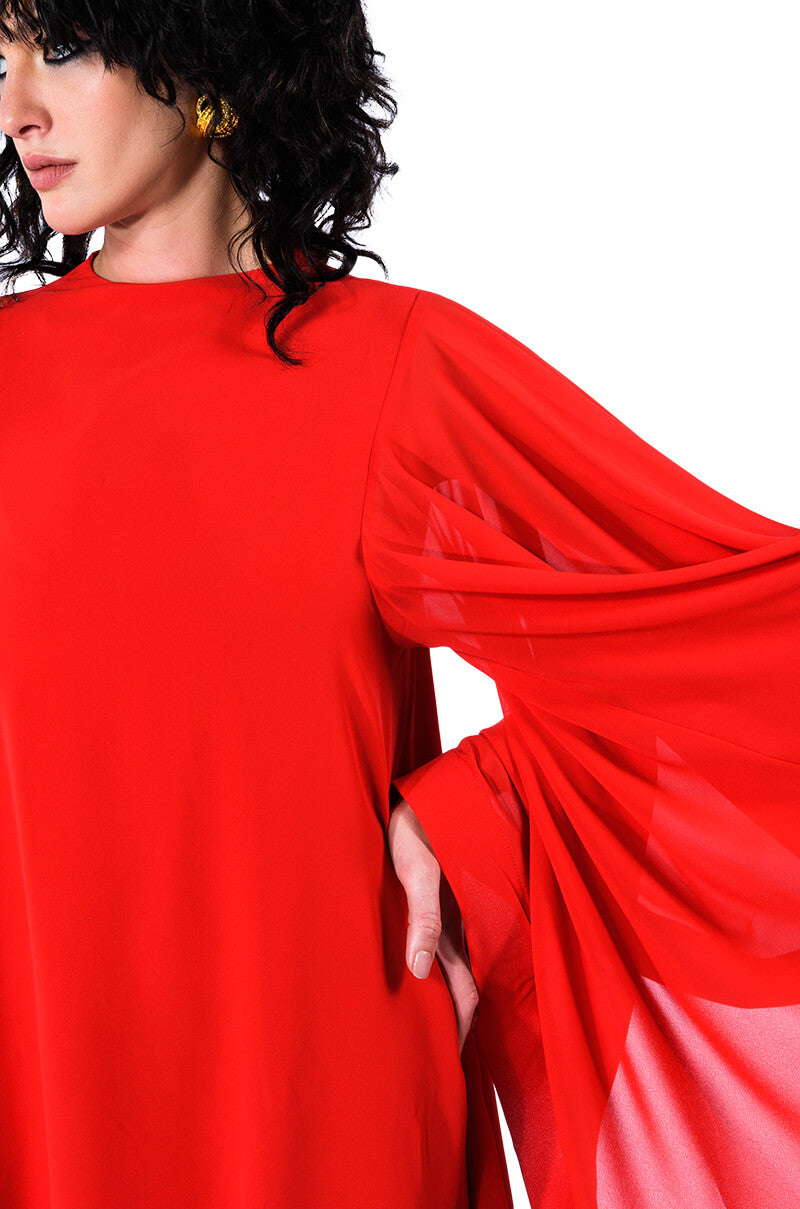 BAD ROMANCE RELAXED DRAPE MINI DRESS