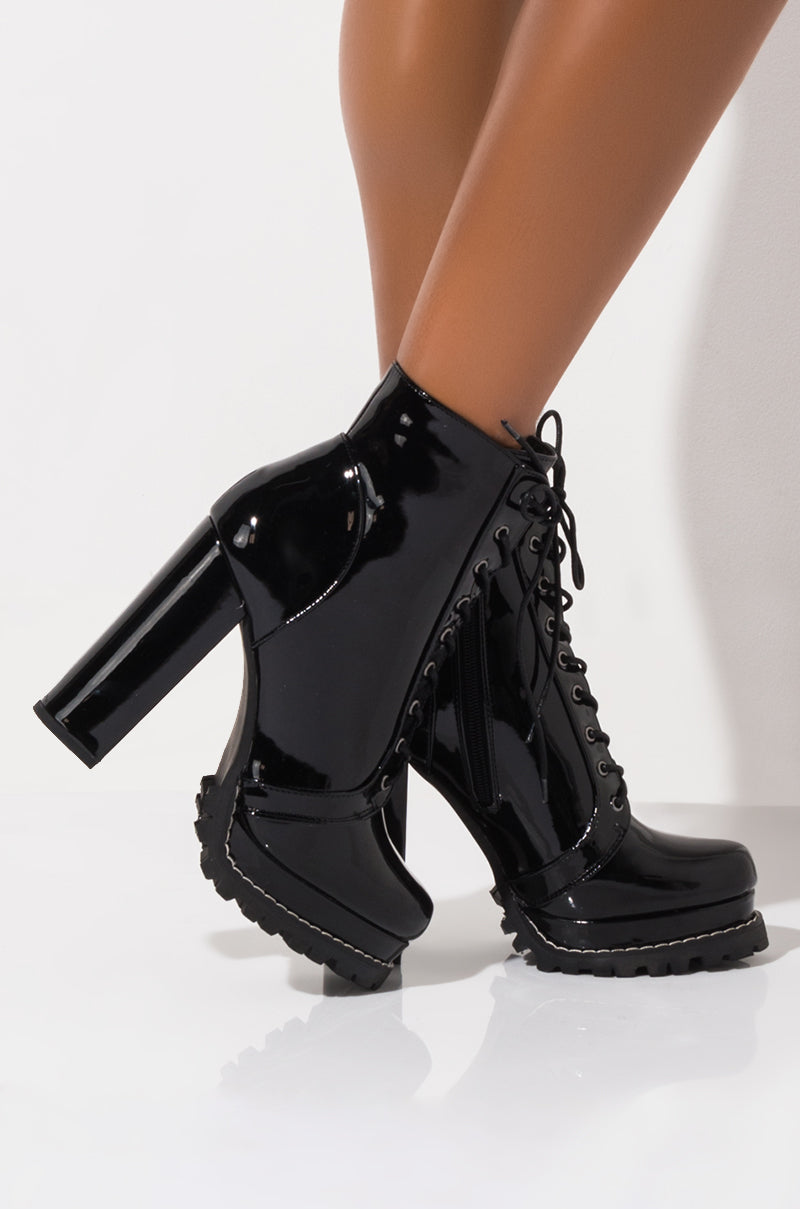BADASS PLATFORM LACE UP BOOTIE