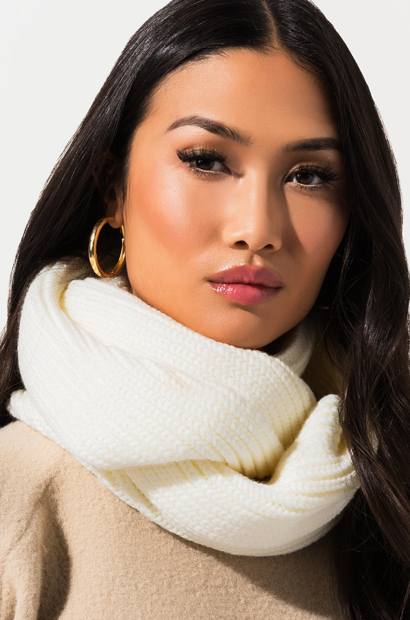 BAILEE KNIT MATCHING INFINITY SCARF WHITE