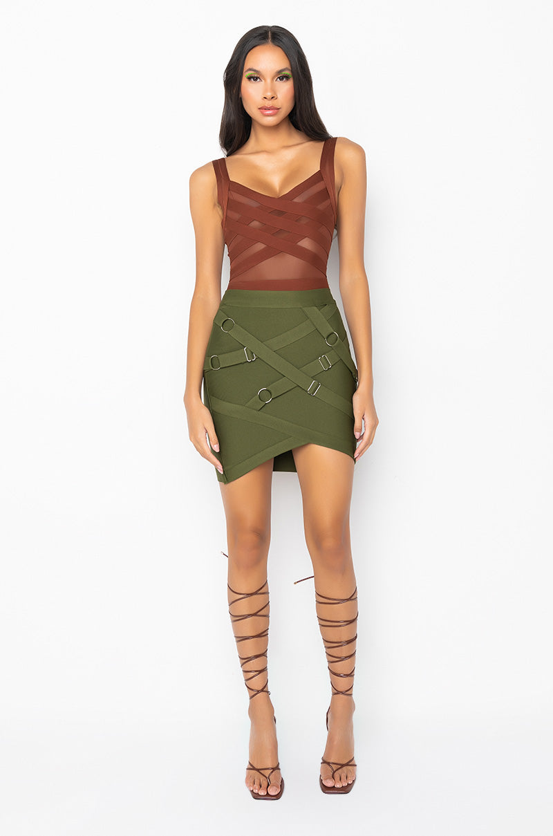 BANDAGE SLEEVELESS BODYSUIT