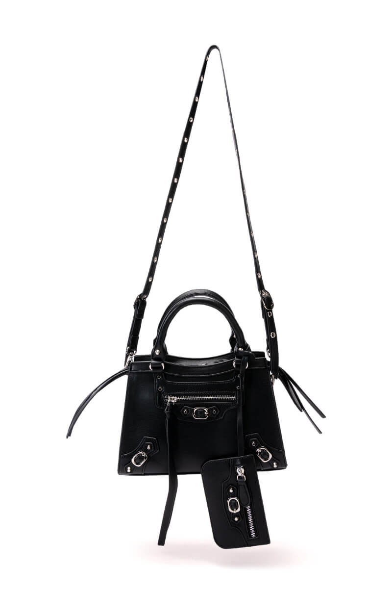 BERNADETTA STRAPPY BLACK BAG