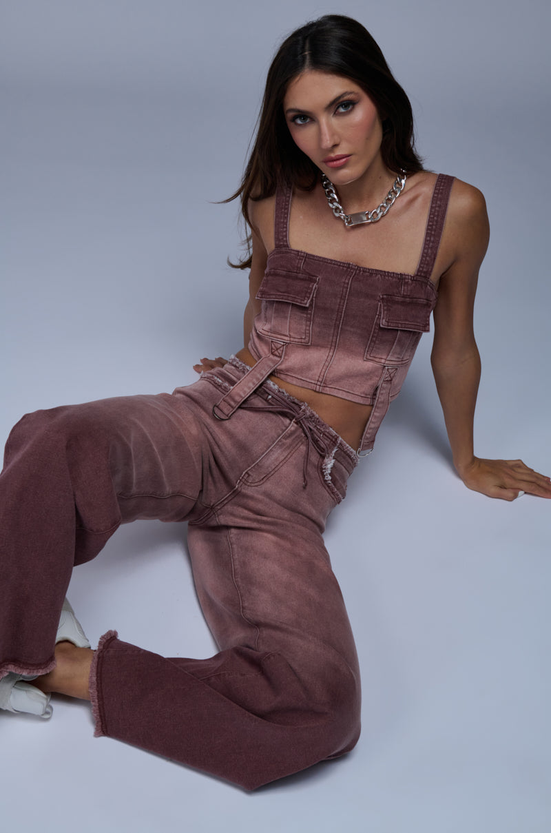 BRAWNWYN OMBRE DENIM BOTTOM IN MAUVE