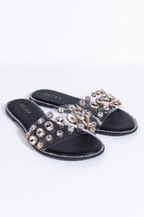 CALL ME HONEY RHINESTONE SANDAL BLACK