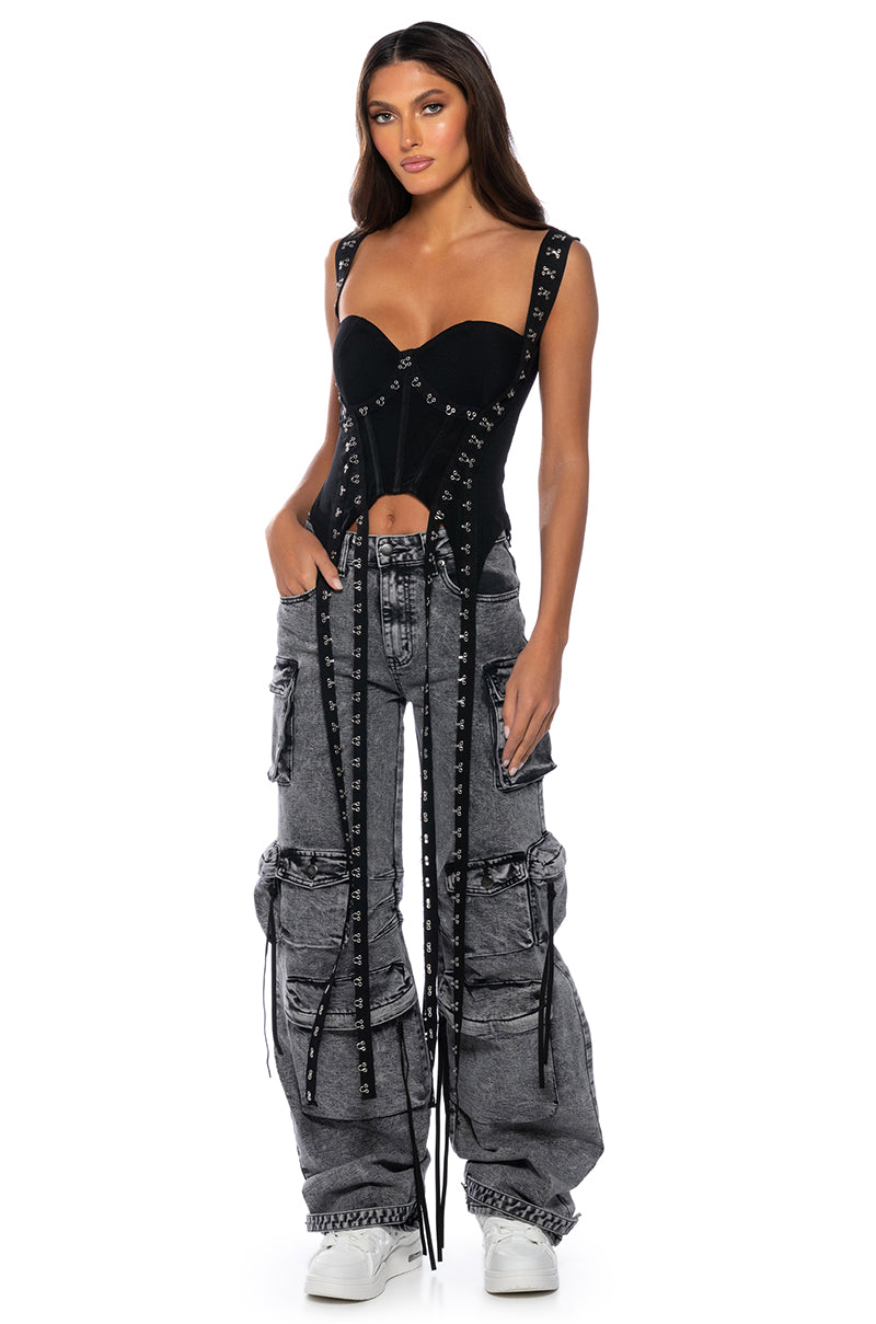CHAINS AND TIES CORSET TOP