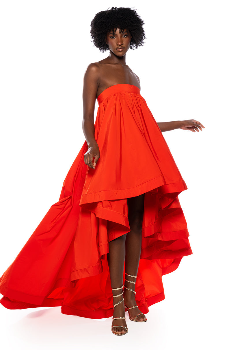 CLARA STRAPLESS HIGH LOW DRESS