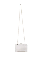 CLEAR BOX CLUTCH WITH RHINESTONES