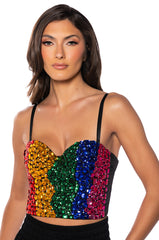 COLORFUL RHINESTONE BUSTIER