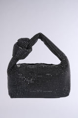 COME CLOSER RHINESTONE PURSE IN BLACK