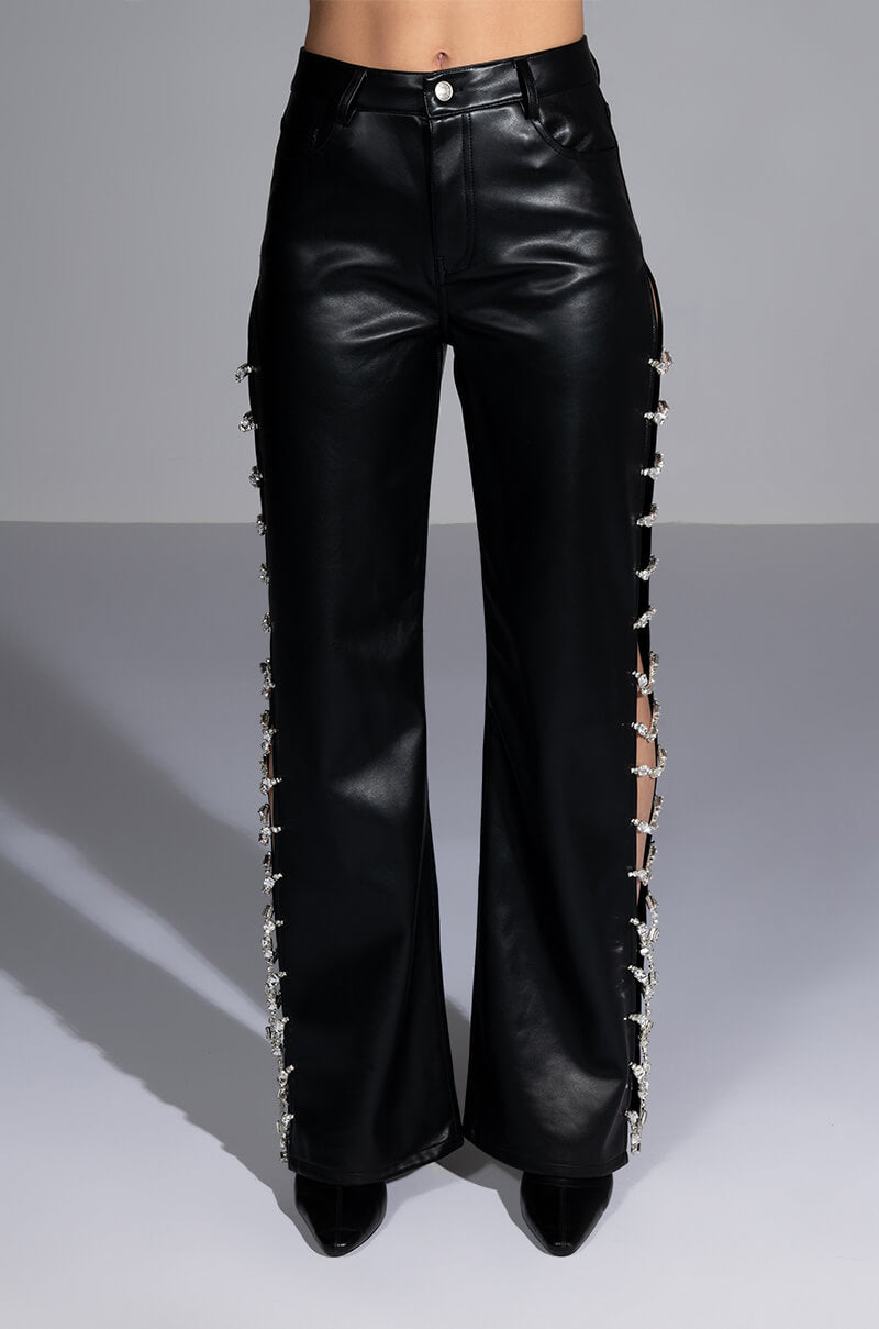 COVERED IN ICE FAUX LEATHER PANT