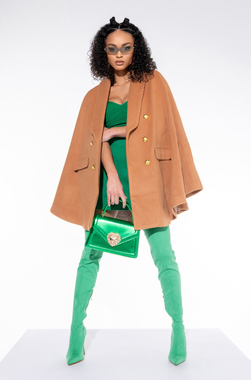 CRAVE YOU WOOL LIKE TRENCH PONCHO
