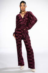 CRINKLE SATIN LONG SLEEVE BUTTON DOWN BLOUSE
