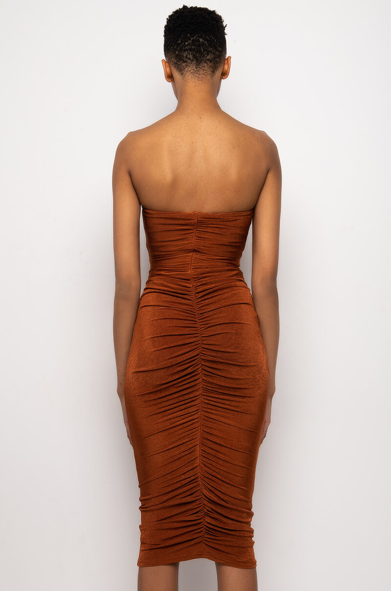 CURVE ALERT SLINKY MIDI TUBE DRESS