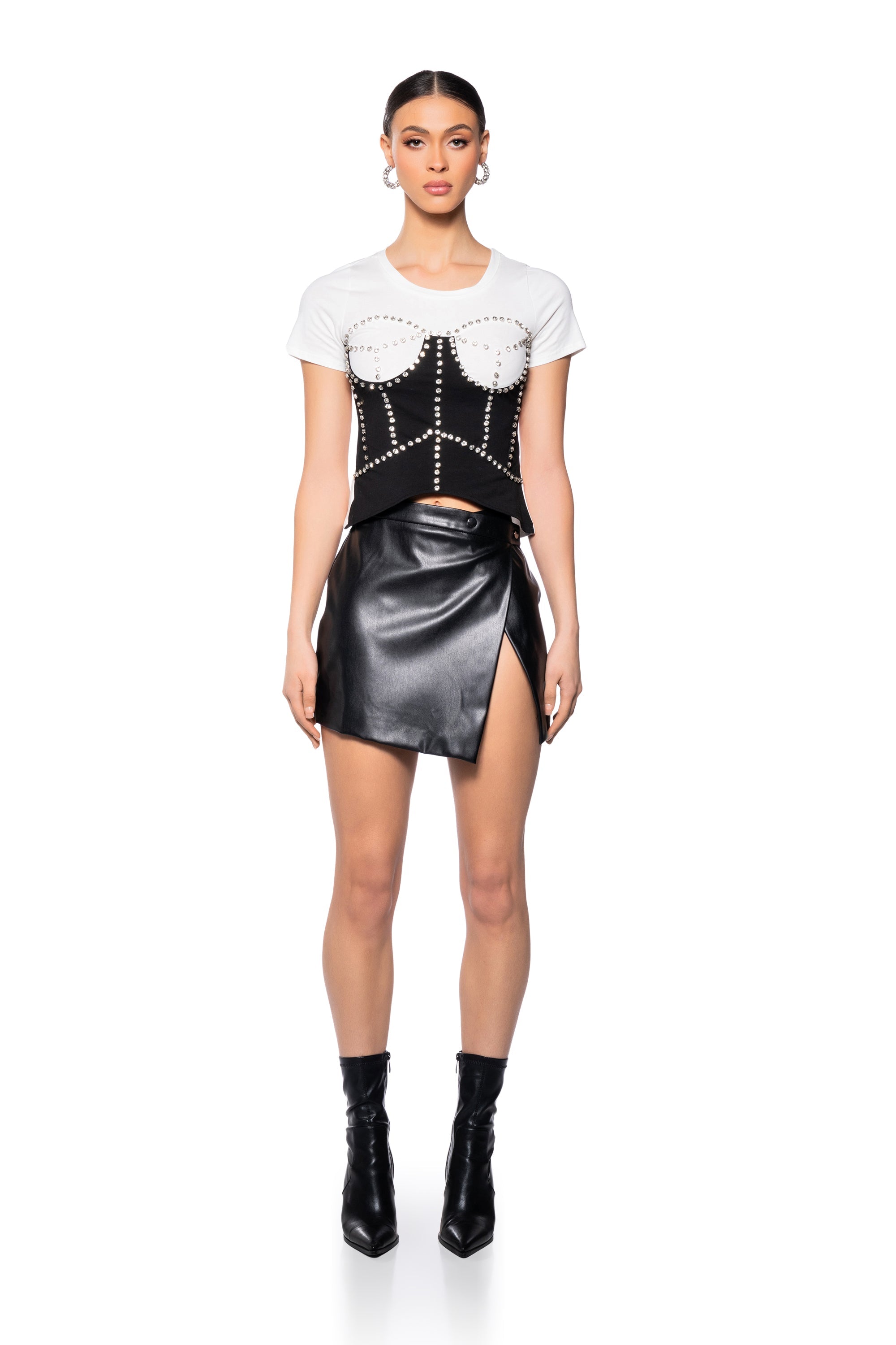 DANNI EMBELLISHED CORSET TSHIRT