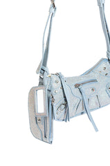 ELEGANT EMBELLISHED BAG IN DENIM