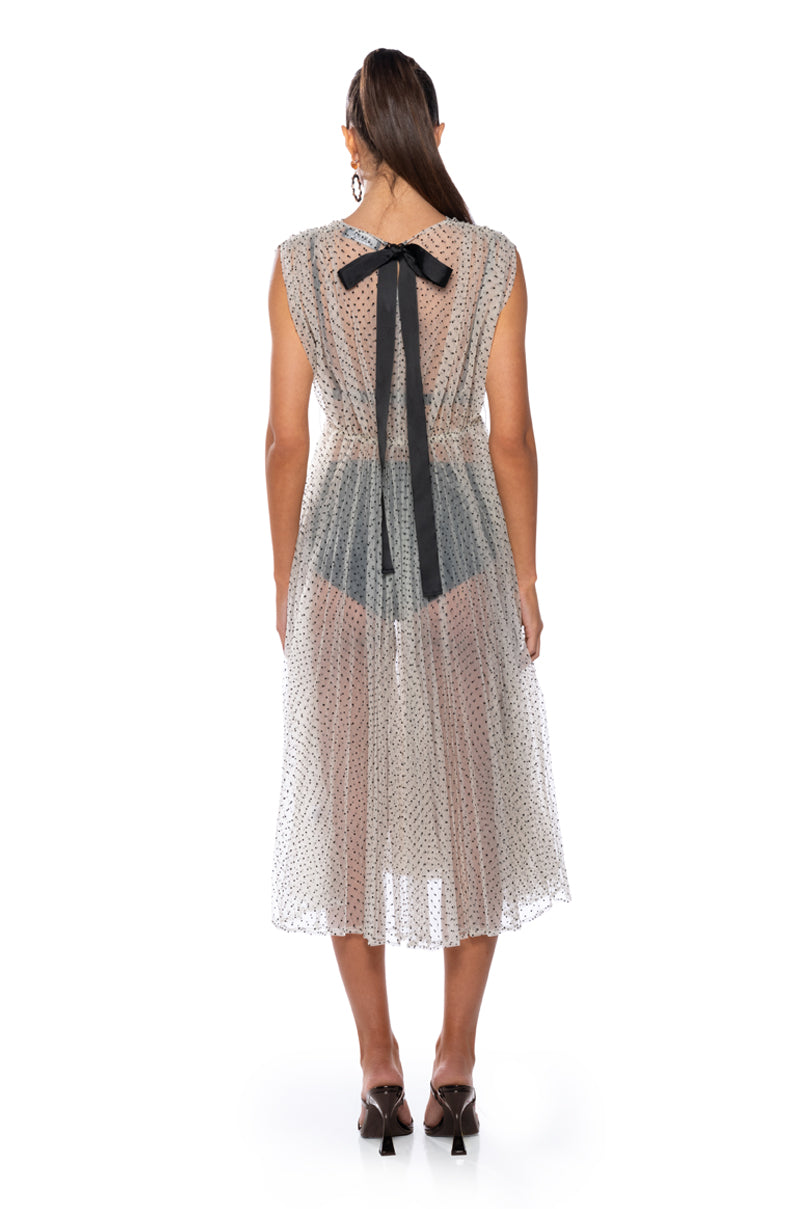DAPHNE NUDE SEE THROUGH MIDI DRESS